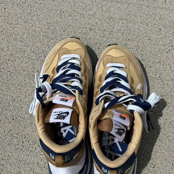 Nike X Sacai vaporwaffle Mens “Sesame Blue Void” - Picture 4 of 7